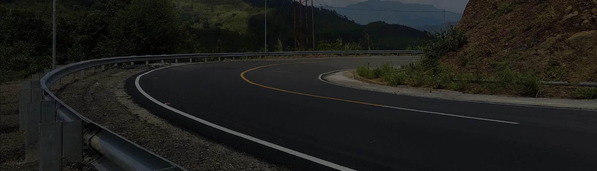A multi-lane highway corridor