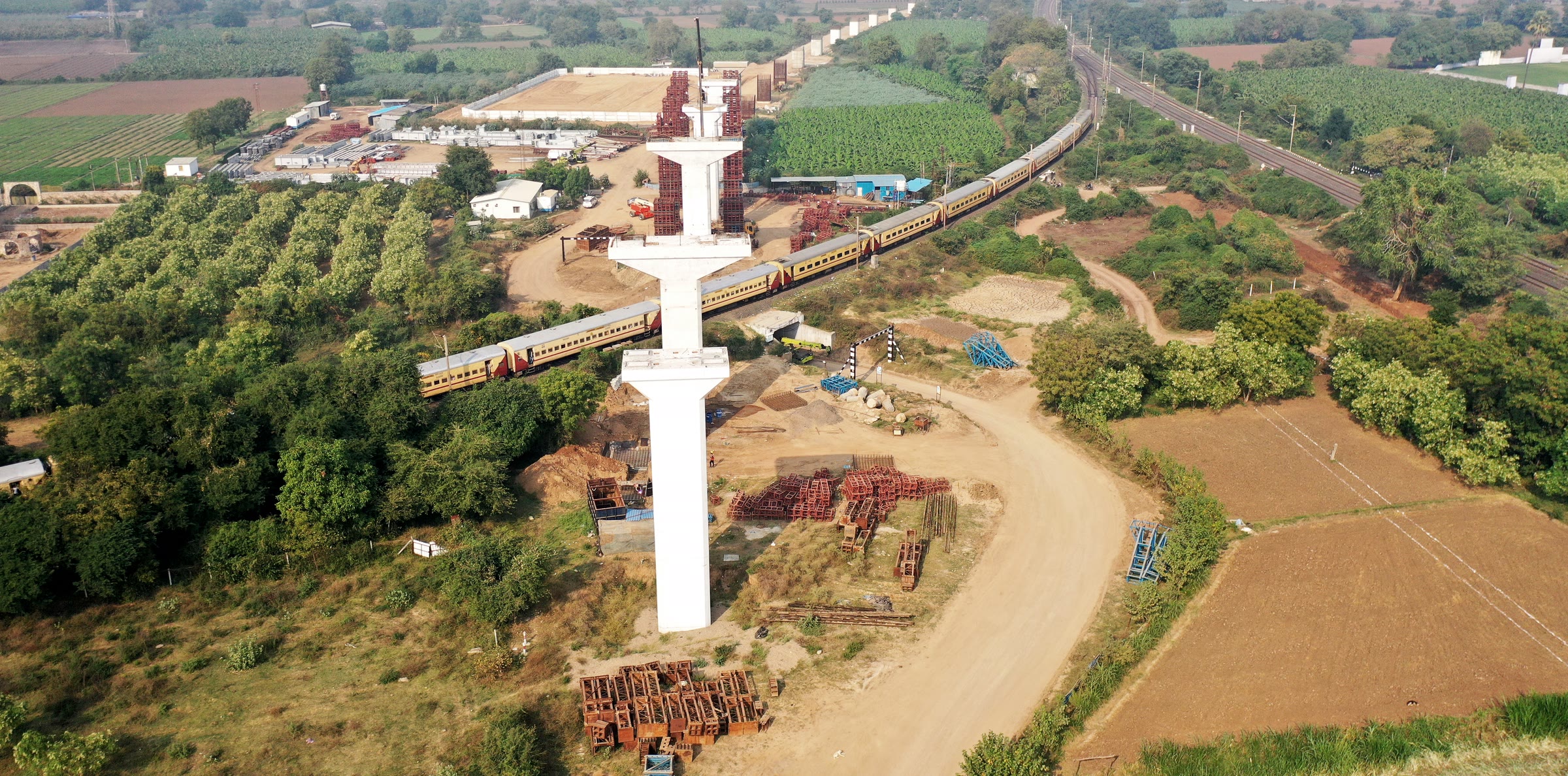 Pier works on the high-speed rail corridor