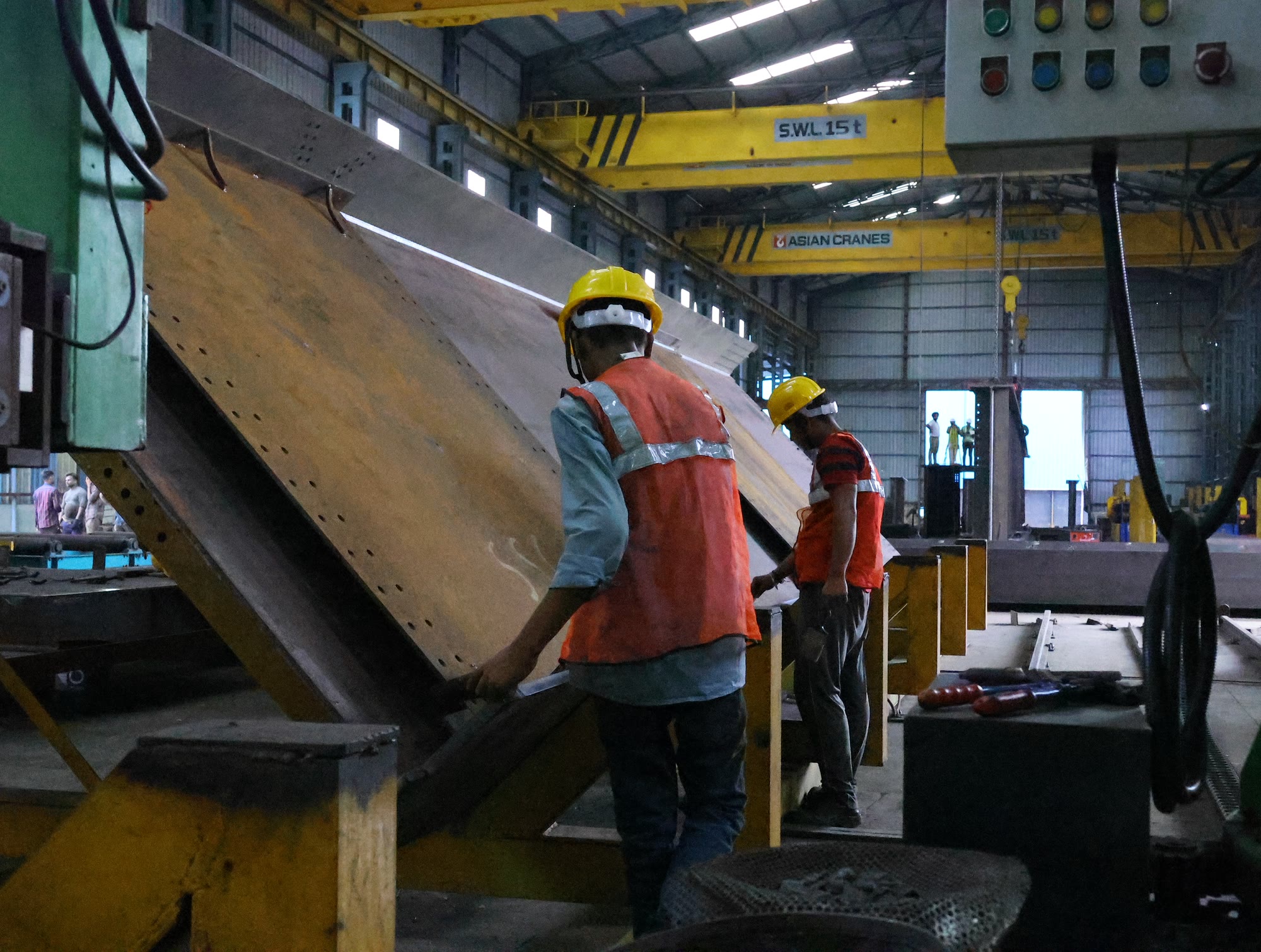 Fabrication crew on a plate girder