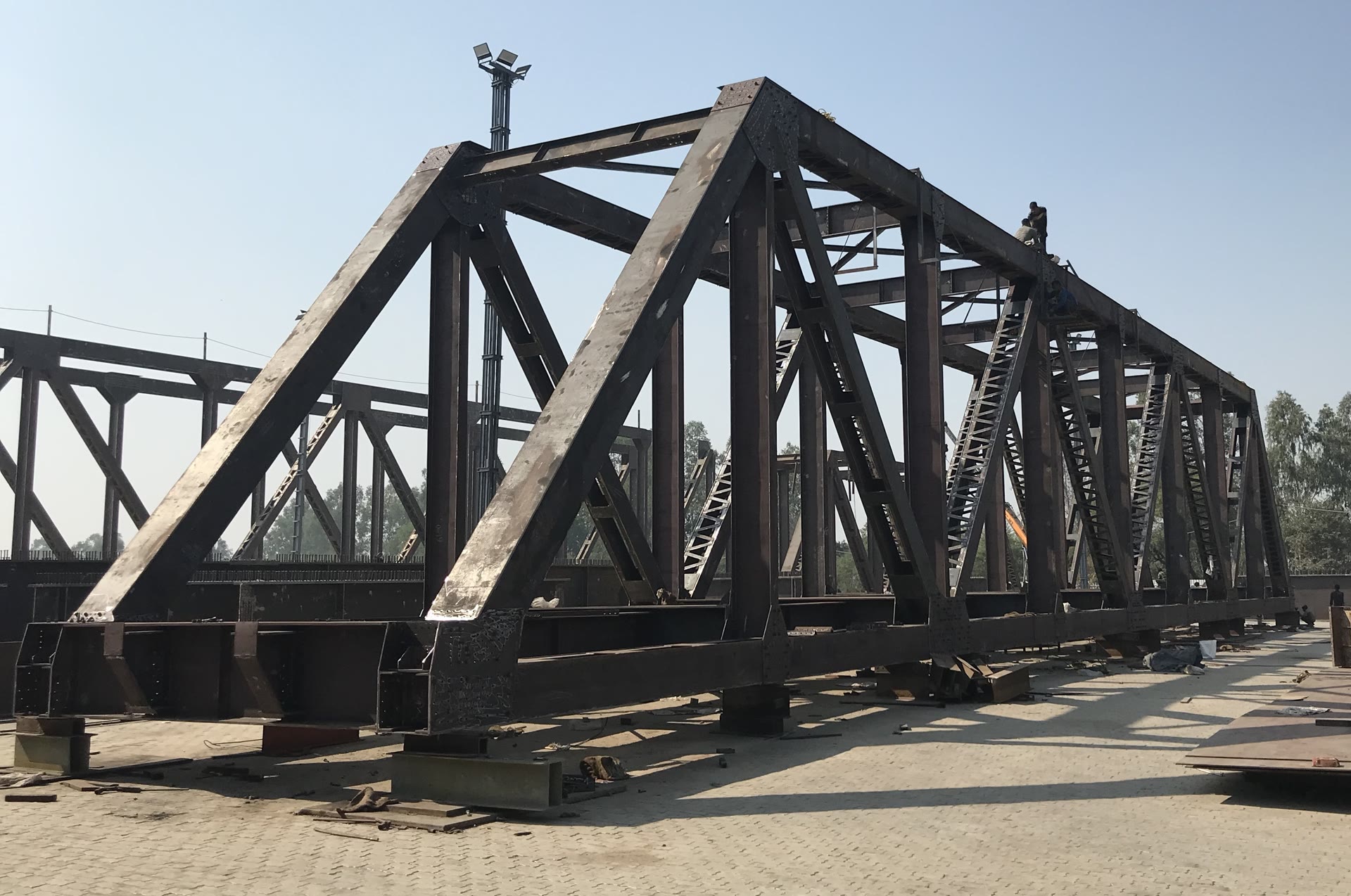 Open web steel truss girder assembled at the MGCPL Ambala works